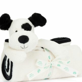 BASHFUL BLACK & CREAM PUPPY BLANKIE  JELLYCAT