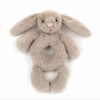 RING RATTLE BASHFUL BEIGE BUNNY JELLYCAT