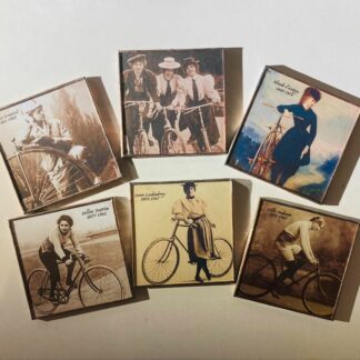 KIT 6 SOUS VERRES FEMMES CYCLISTES & SUPPORT CRÉATIONS DE MORANE