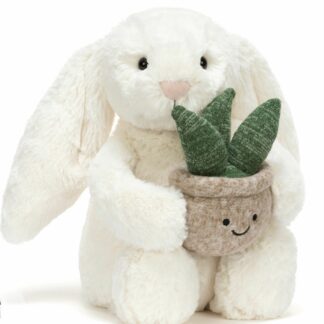 CREAM BUNNY WITH PLANT JELLYCAT